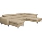 Canapé d'angle convertible en cuir italien de luxe 7/8 places ASTON, beige, angle droit Canapé d'angle convertible en cuir italien de luxe 7/8 places ASTON, beige, angle droit