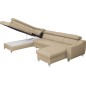 Canapé d'angle convertible en cuir italien de luxe 7/8 places ASTON, beige, angle gauche