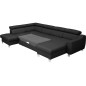 -Canapé d'angle convertible en cuir italien de luxe 7/8 places ASTON, noir, angle gauche -Canapé d'angle convertible en cuir italien de luxe 7/8 places ASTON, noir, angle gauche