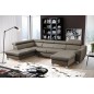 Canapé d'angle convertible en cuir italien de luxe 7/8 places ASTON, taupe, angle gauche Canapé d'angle convertible en cuir italien de luxe 7/8 places ASTON, taupe, angle gauche