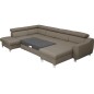 Canapé d'angle convertible en cuir italien de luxe 7/8 places ASTON, taupe, angle gauche Canapé d'angle convertible en cuir italien de luxe 7/8 places ASTON, taupe, angle gauche