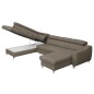 Canapé d'angle convertible en cuir italien de luxe 7/8 places ASTON, taupe, angle gauche Canapé d'angle convertible en cuir italien de luxe 7/8 places ASTON, taupe, angle gauche
