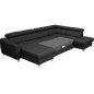 Canapé d'angle convertible en cuir italien de luxe 7/8 places ASTON, noir, angle droit Canapé d'angle convertible en cuir italien de luxe 7/8 places ASTON, noir, angle droit