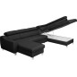 Canapé d'angle convertible en cuir italien de luxe 7/8 places ASTON, noir, angle droit Canapé d'angle convertible en cuir italien de luxe 7/8 places ASTON, noir, angle droit