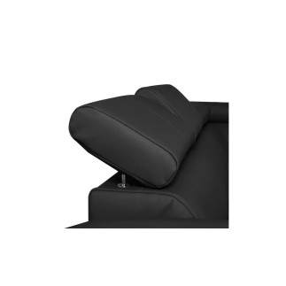 Canapé d'angle convertible en cuir italien de luxe 7/8 places ASTON, noir, angle droit