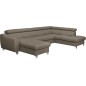 Canapé d'angle convertible en cuir italien de luxe 7/8 places ASTON, taupe, angle droit Canapé d'angle convertible en cuir italien de luxe 7/8 places ASTON, taupe, angle droit