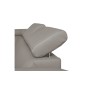 Canapé d'angle convertible en cuir italien de luxe 7/8 places ASTON, gris clair, angle gauche