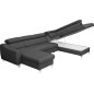 Canapé d'angle convertible en cuir italien de luxe 7/8 places ASTON, gris foncé, angle droit Canapé d'angle convertible en cuir italien de luxe 7/8 places ASTON, gris foncé, angle droit