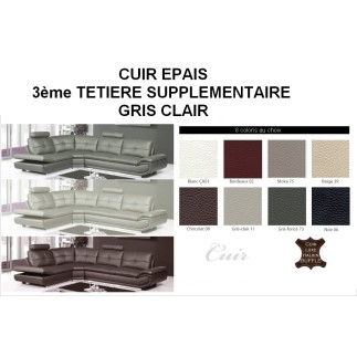 Récapitulatif: commande: canapé d'angle en cuir buffle italien de luxe 6/7 places bellaligna, gris clair cuir epais, angle gauch