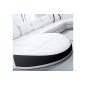 Canapé d'angle en cuir italien 7/8 places OSCAR NAPLES, blanc et noir, angle droit Canapé d'angle en cuir italien 7/8 places OSCAR NAPLES, blanc et noir, angle droit