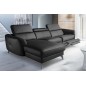 Canapé d'angle relax en cuir de luxe italien avec relax électrique, 5 places BERTONI, noir, angle gauche Canapé d'angle relax en cuir de luxe italien avec relax électrique, 5 places BERTONI, noir, angle gauche