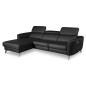Canapé d'angle relax en cuir de luxe italien avec relax électrique, 5 places BERTONI, noir, angle gauche Canapé d'angle relax en cuir de luxe italien avec relax électrique, 5 places BERTONI, noir, angle gauche