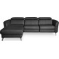 Canapé d'angle relax en cuir de luxe italien avec relax électrique, 5 places BERTONI, noir, angle gauche Canapé d'angle relax en cuir de luxe italien avec relax électrique, 5 places BERTONI, noir, angle gauche