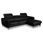 Canapé d'angle relax en cuir de luxe italien avec relax électrique, 5 places BERTONI, noir, angle droit Canapé d'angle relax en cuir de luxe italien avec relax électrique, 5 places BERTONI, noir, angle droit