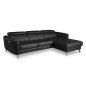 Canapé d'angle relax en cuir de luxe italien avec relax électrique, 5 places BERTONI, noir, angle droit Canapé d'angle relax en cuir de luxe italien avec relax électrique, 5 places BERTONI, noir, angle droit