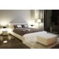 Lit en cuir italien de luxe FARNIENTE, écru, 160x200 Lit en cuir italien de luxe FARNIENTE, écru, 160x200