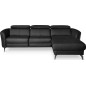 Canapé d'angle relax en cuir de luxe italien avec relax électrique, 5 places BERTONI, noir, angle droit Canapé d'angle relax en cuir de luxe italien avec relax électrique, 5 places BERTONI, noir, angle droit