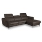 Canapé d'angle relax en cuir de luxe italien avec relax électrique, 5 places BERTONI, chocolat, angle droit Canapé d'angle relax en cuir de luxe italien avec relax électrique, 5 places BERTONI, chocolat, angle droit