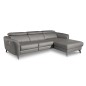 Canapé d'angle relax en cuir de luxe italien avec relax électrique, 5 places BERTONI, gris clair, angle droit Canapé d'angle relax en cuir de luxe italien avec relax électrique, 5 places BERTONI, gris clair, angle droit