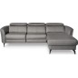 Canapé d'angle relax en cuir de luxe italien avec relax électrique, 5 places BERTONI, gris clair, angle droit Canapé d'angle relax en cuir de luxe italien avec relax électrique, 5 places BERTONI, gris clair, angle droit