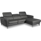 Canapé d'angle relax en cuir de luxe italien avec relax électrique, 5 places BERTONI, gris foncé, angle droit Canapé d'angle relax en cuir de luxe italien avec relax électrique, 5 places BERTONI, gris foncé, angle droit