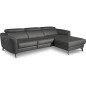 Canapé d'angle relax en cuir de luxe italien avec relax électrique, 5 places BERTONI, gris foncé, angle droit Canapé d'angle relax en cuir de luxe italien avec relax électrique, 5 places BERTONI, gris foncé, angle droit