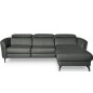 Canapé d'angle relax en cuir de luxe italien avec relax électrique, 5 places BERTONI, gris foncé, angle droit Canapé d'angle relax en cuir de luxe italien avec relax électrique, 5 places BERTONI, gris foncé, angle droit
