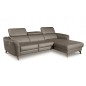 Canapé d'angle relax en cuir de luxe italien avec relax électrique, 5 places BERTONI, taupe, angle droit Canapé d'angle relax en cuir de luxe italien avec relax électrique, 5 places BERTONI, taupe, angle droit