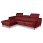 Canapé d'angle relax en cuir de luxe italien avec relax électrique, 5 places BERTONI, rouge foncé, angle gauche Canapé d'angle relax en cuir de luxe italien avec relax électrique, 5 places BERTONI, rouge foncé, angle gauche