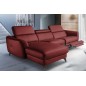 Canapé d'angle relax en cuir de luxe italien avec relax électrique, 5 places BERTONI, rouge foncé, angle gauche Canapé d'angle relax en cuir de luxe italien avec relax électrique, 5 places BERTONI, rouge foncé, angle gauche