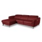 Canapé d'angle relax en cuir de luxe italien avec relax électrique, 5 places BERTONI, rouge foncé, angle gauche Canapé d'angle relax en cuir de luxe italien avec relax électrique, 5 places BERTONI, rouge foncé, angle gauche