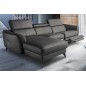 Canapé d'angle relax en cuir de luxe italien avec relax électrique, 5 places BERTONI, gris foncé, angle gauche Canapé d'angle relax en cuir de luxe italien avec relax électrique, 5 places BERTONI, gris foncé, angle gauche