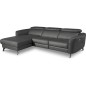 Canapé d'angle relax en cuir de luxe italien avec relax électrique, 5 places BERTONI, gris foncé, angle gauche Canapé d'angle relax en cuir de luxe italien avec relax électrique, 5 places BERTONI, gris foncé, angle gauche