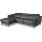 Canapé d'angle relax en cuir de luxe italien avec relax électrique, 5 places BERTONI, gris foncé, angle gauche Canapé d'angle relax en cuir de luxe italien avec relax électrique, 5 places BERTONI, gris foncé, angle gauche