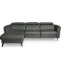 Canapé d'angle relax en cuir de luxe italien avec relax électrique, 5 places BERTONI, gris foncé, angle gauche Canapé d'angle relax en cuir de luxe italien avec relax électrique, 5 places BERTONI, gris foncé, angle gauche