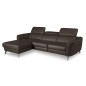 Canapé d'angle relax en cuir de luxe italien avec relax électrique, 5 places BERTONI, chocolat, angle gauche Canapé d'angle relax en cuir de luxe italien avec relax électrique, 5 places BERTONI, chocolat, angle gauche