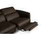 Canapé d'angle relax en cuir de luxe italien avec relax électrique, 5 places BERTONI, chocolat, angle gauche Canapé d'angle relax en cuir de luxe italien avec relax électrique, 5 places BERTONI, chocolat, angle gauche