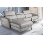 Canapé d'angle relax en cuir de luxe italien avec relax électrique, 5 places BERTONI, gris clair, angle gauche Canapé d'angle relax en cuir de luxe italien avec relax électrique, 5 places BERTONI, gris clair, angle gauche