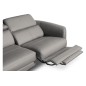 Canapé d'angle relax en cuir de luxe italien avec relax électrique, 5 places BERTONI, gris clair, angle gauche Canapé d'angle relax en cuir de luxe italien avec relax électrique, 5 places BERTONI, gris clair, angle gauche