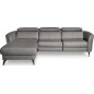 Canapé d'angle relax en cuir de luxe italien avec relax électrique, 5 places BERTONI, gris clair, angle gauche Canapé d'angle relax en cuir de luxe italien avec relax électrique, 5 places BERTONI, gris clair, angle gauche