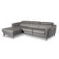 Canapé d'angle relax en cuir de luxe italien avec relax électrique, 5 places BERTONI, gris clair, angle gauche Canapé d'angle relax en cuir de luxe italien avec relax électrique, 5 places BERTONI, gris clair, angle gauche