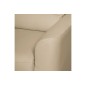 - Canapé d'angle convertible en cuir de luxe italien , 5 places LUGANO, beige, angle gauche