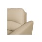 - Canapé d'angle convertible en cuir de luxe italien , 5 places LUGANO, beige, angle gauche