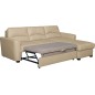 Canapé d'angle convertible en cuir de luxe italien , 5 places LUGANO, beige, angle droit Canapé d'angle convertible en cuir de luxe italien , 5 places LUGANO, beige, angle droit