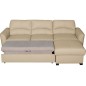 Canapé d'angle convertible en cuir de luxe italien , 5 places LUGANO, beige, angle droit Canapé d'angle convertible en cuir de luxe italien , 5 places LUGANO, beige, angle droit