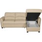 Canapé d'angle convertible en cuir de luxe italien , 5 places LUGANO, beige, angle droit Canapé d'angle convertible en cuir de luxe italien , 5 places LUGANO, beige, angle droit