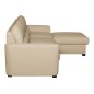 Canapé d'angle convertible en cuir de luxe italien , 5 places LUGANO, beige, angle droit Canapé d'angle convertible en cuir de luxe italien , 5 places LUGANO, beige, angle droit