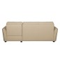 Canapé d'angle convertible en cuir de luxe italien , 5 places LUGANO, beige, angle droit Canapé d'angle convertible en cuir de luxe italien , 5 places LUGANO, beige, angle droit