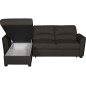 - Canapé d'angle convertible en cuir de luxe italien , 5 places LUGANO, chocolat, angle gauche - Canapé d'angle convertible en cuir de luxe italien , 5 places LUGANO, chocolat, angle gauche