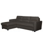 - Canapé d'angle convertible en cuir de luxe italien , 5 places LUGANO, chocolat, angle gauche - Canapé d'angle convertible en cuir de luxe italien , 5 places LUGANO, chocolat, angle gauche